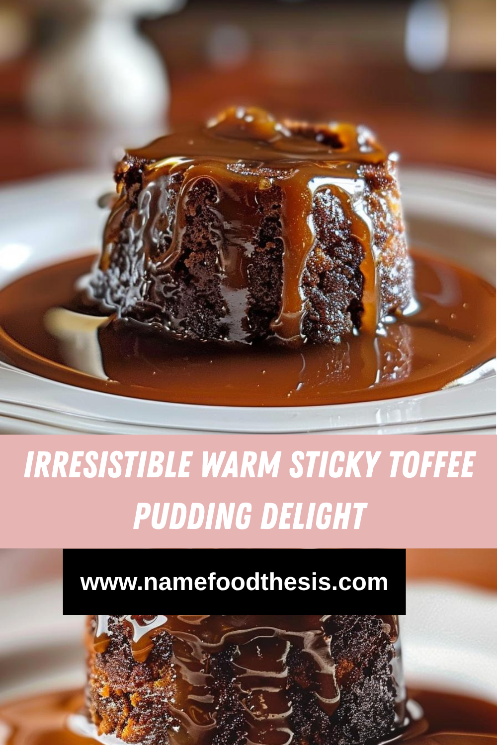 Decadent Toffee Pudding Treat Warm Sticky Toffee Pudding Served with Cream