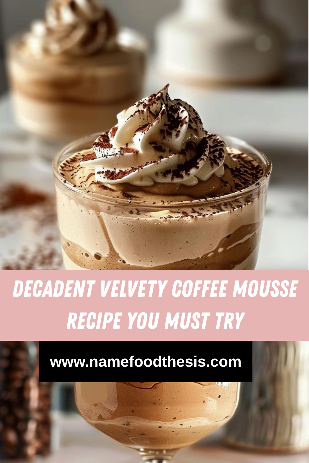 Decadent Chocolate Coffee Mousse Creamy velvety coffee mousse with chocolate shavings