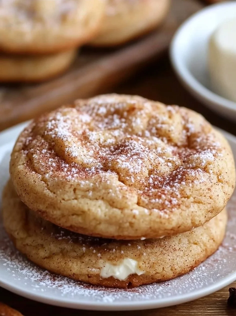 Apple Cider Cheesecake Cookies 2 Delicious Apple Cider Cheesecake Cookies on a rustic wooden table