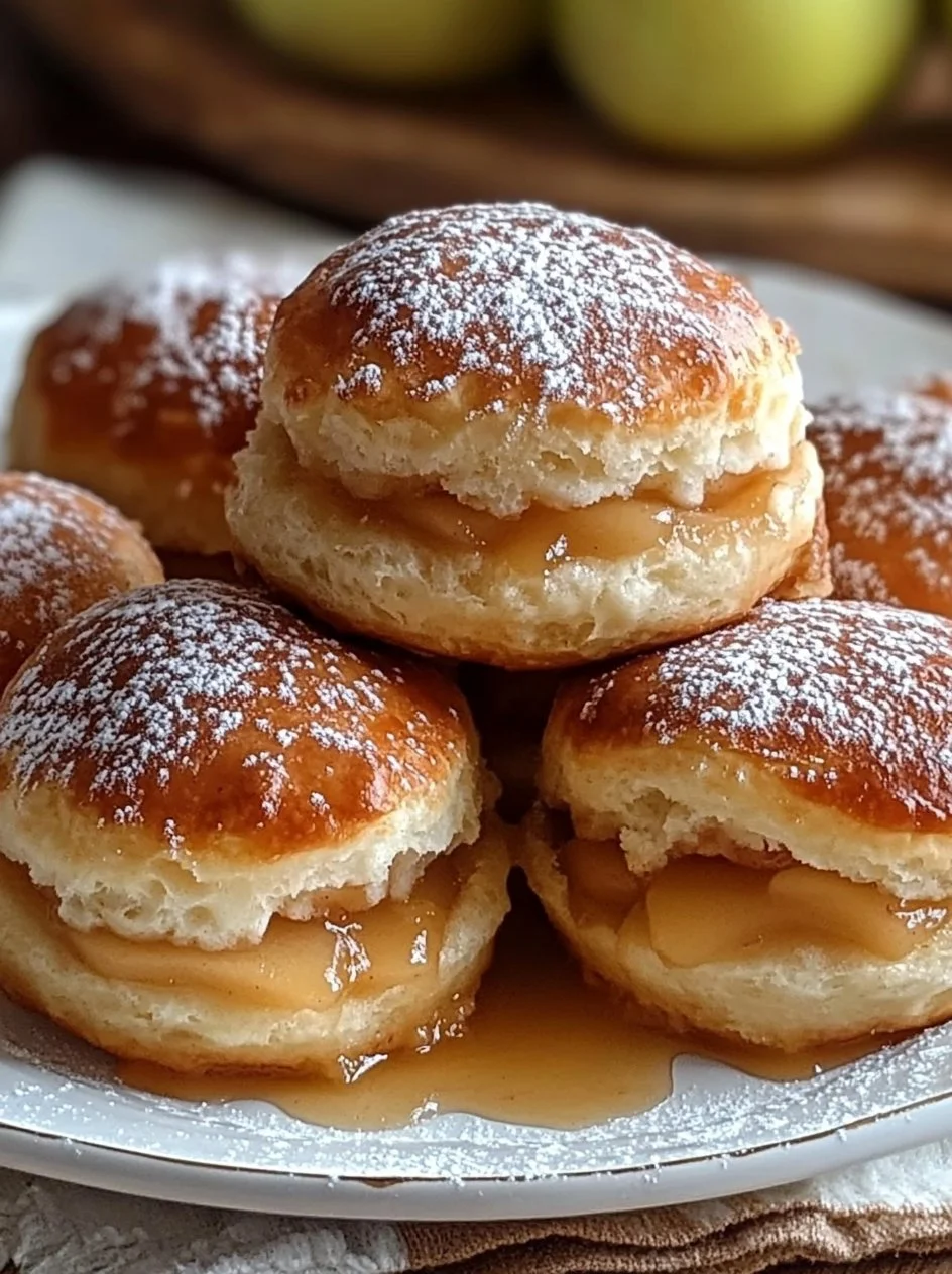 Apple Pie Bombs 2 Apple Pie Bombs with golden crust and warm apple filling