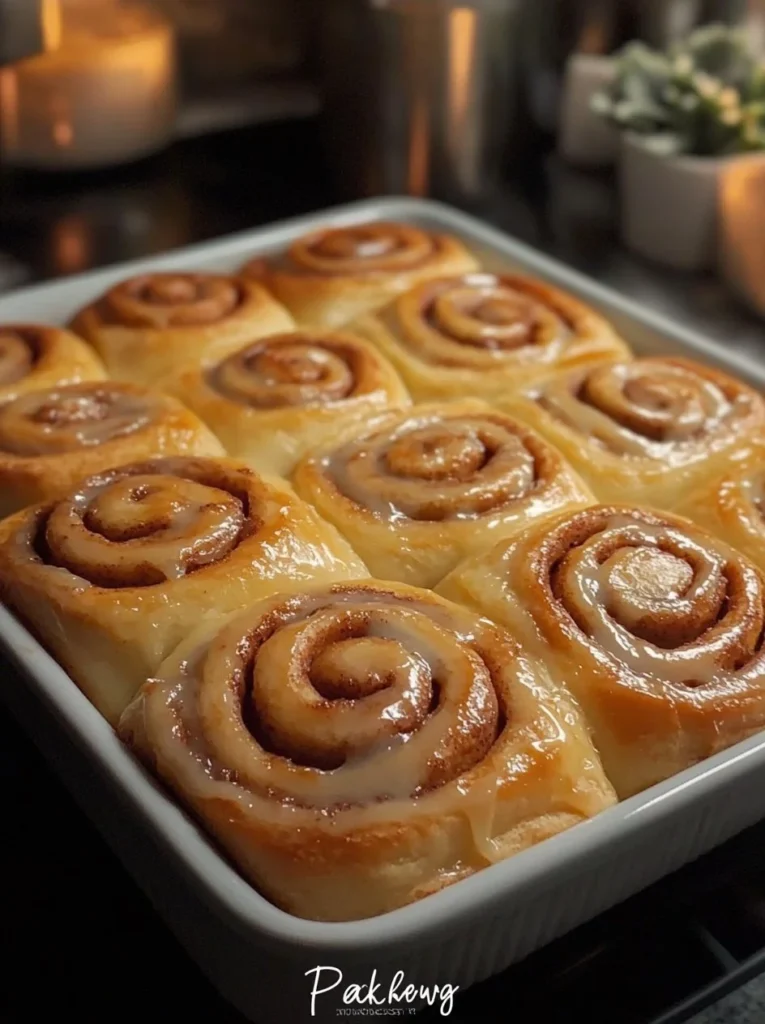 cinnamon rolls 🤎 5 Freshly baked cinnamon rolls drizzled with icing and topped with cinnamon