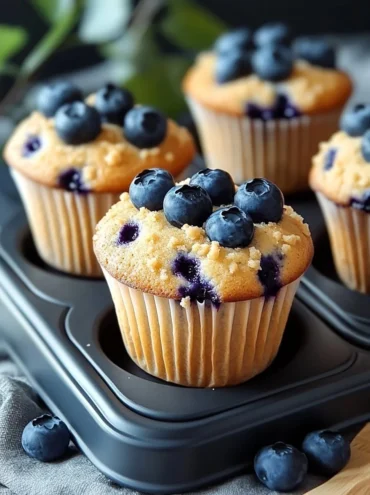 Classic blueberry muffins with a delicious streusel topping