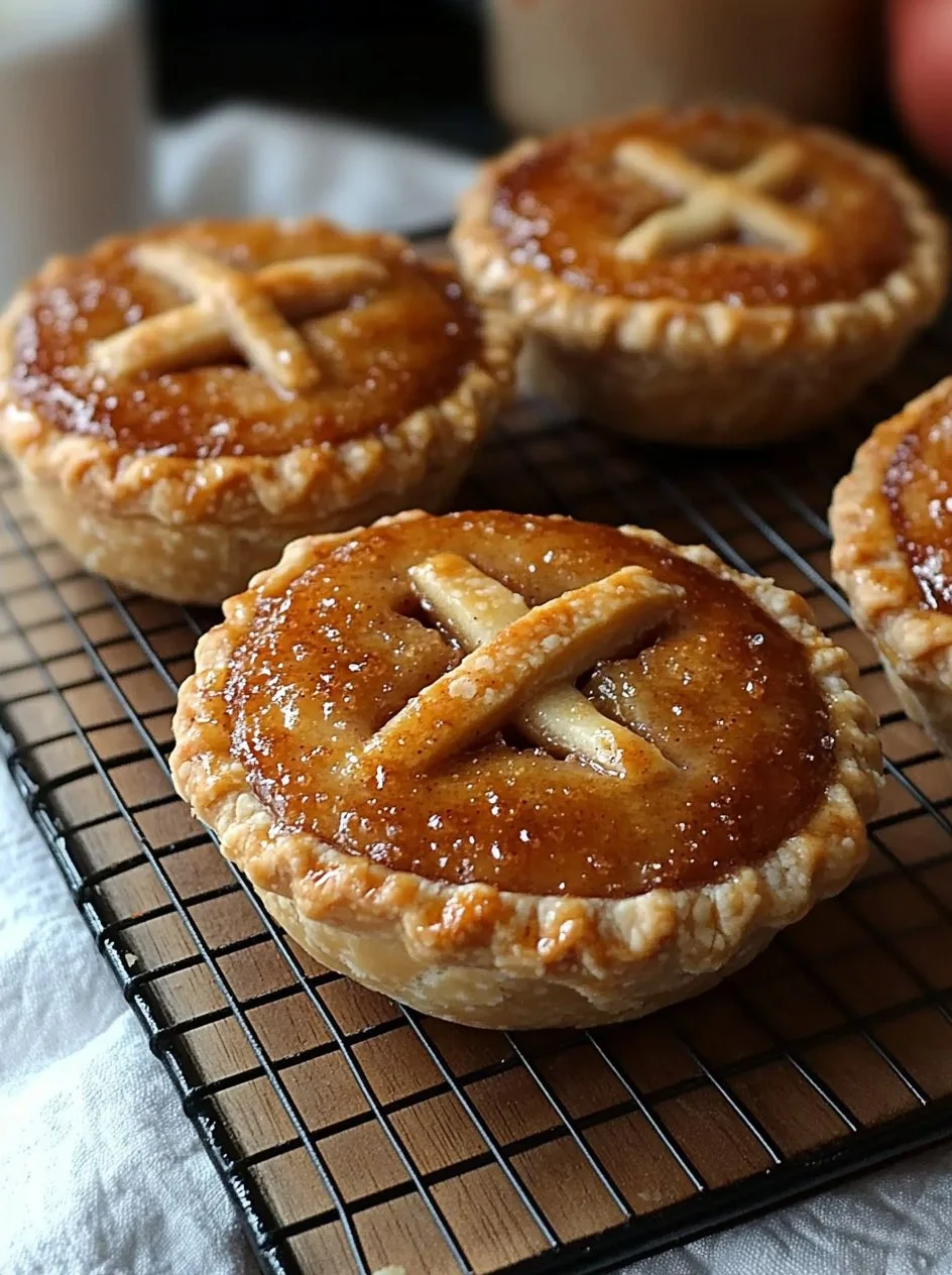 Mini Apple Pies 2 Delicious mini apple pies baked to perfection with a golden crust and apple filling