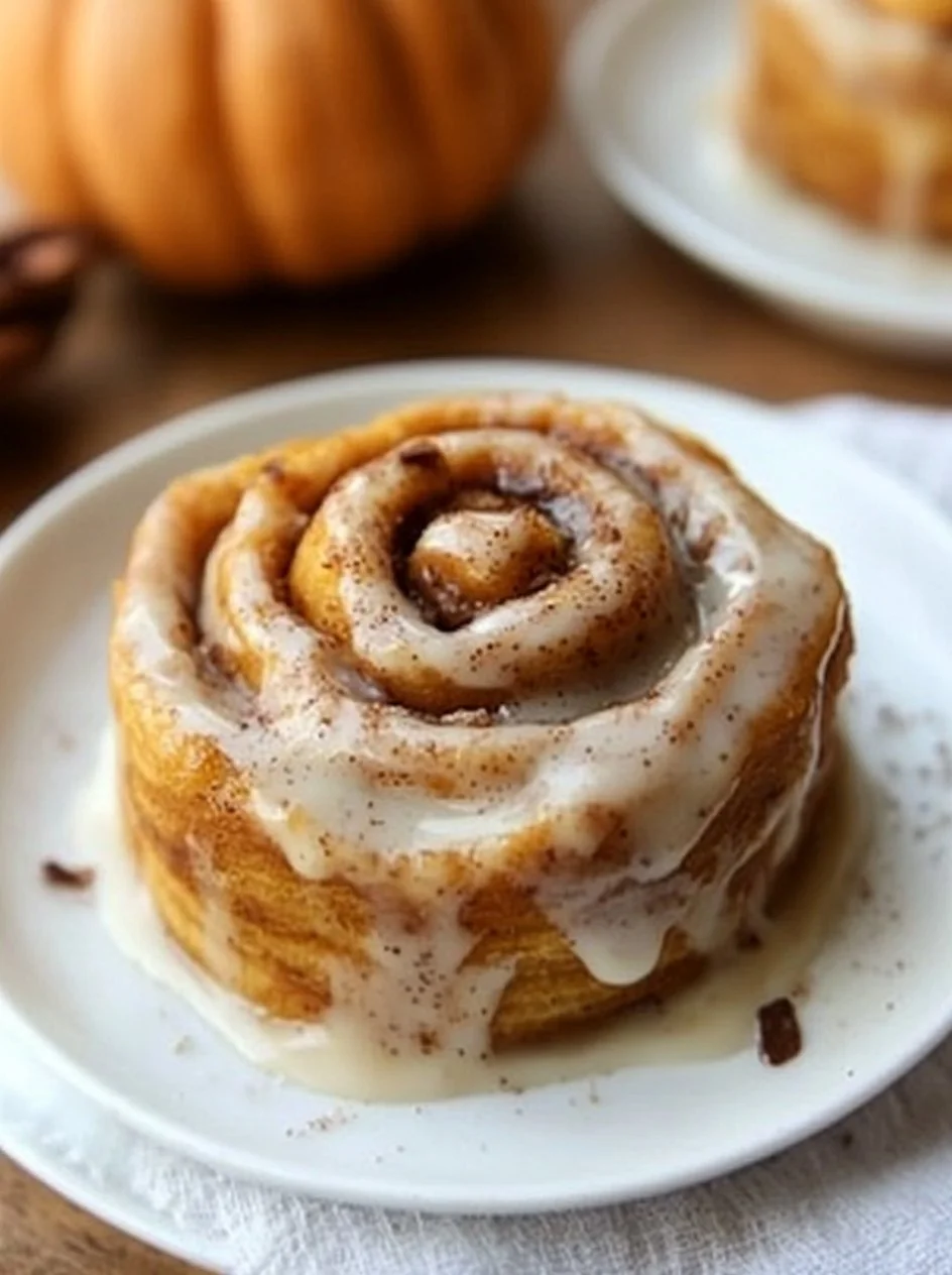 Pumpkin Cinnamon Rolls 2 Freshly baked Pumpkin Cinnamon Rolls topped with creamy frosting