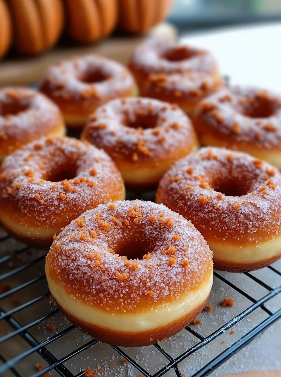 Pumpkin Spice Cheesecake Doughnuts 2 Delicious homemade Pumpkin Spice Cheesecake Doughnuts garnished with autumn spices