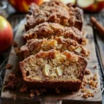 Freshly baked apple bread with cinnamon and chunks of apple