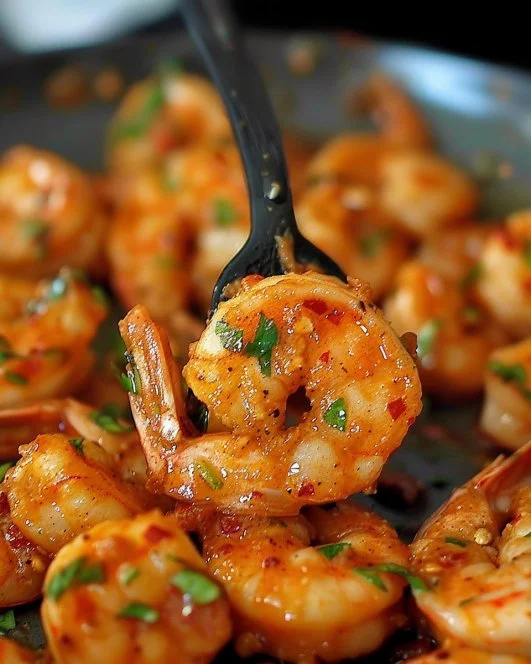 Delicious Cajun shrimp dish with spices and herbs