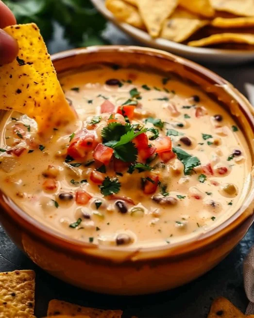 Cowboy Queso 2 Delicious Cowboy Queso served with tortilla chips