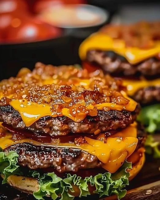 Crack Burgers 2 Irresistible Crack Burgers with juicy patties and fresh toppings.