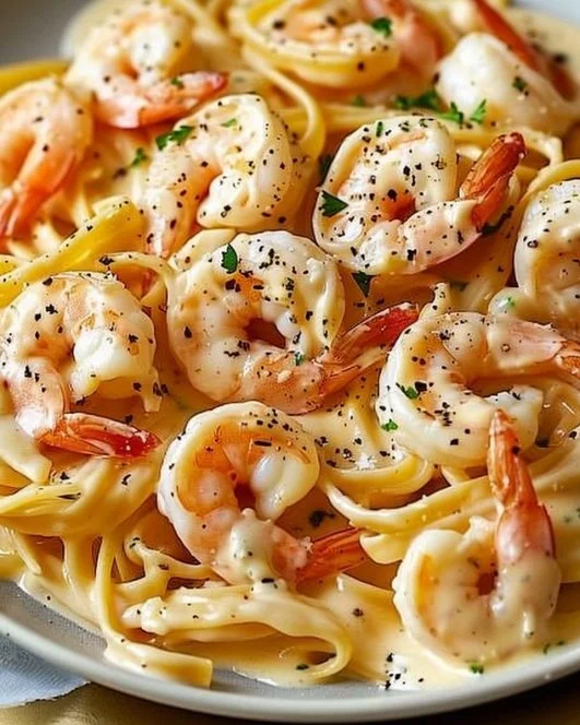 Creamy Garlic Shrimp Pasta 2 Creamy garlic shrimp pasta with a rich sauce and fresh herbs.