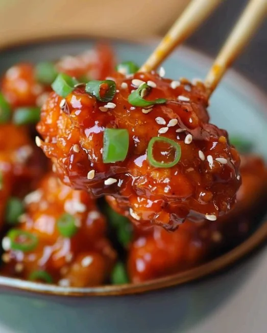 Honey Sesame Chicken 2 Delicious Honey Sesame Chicken served with garnish and sesame seeds
