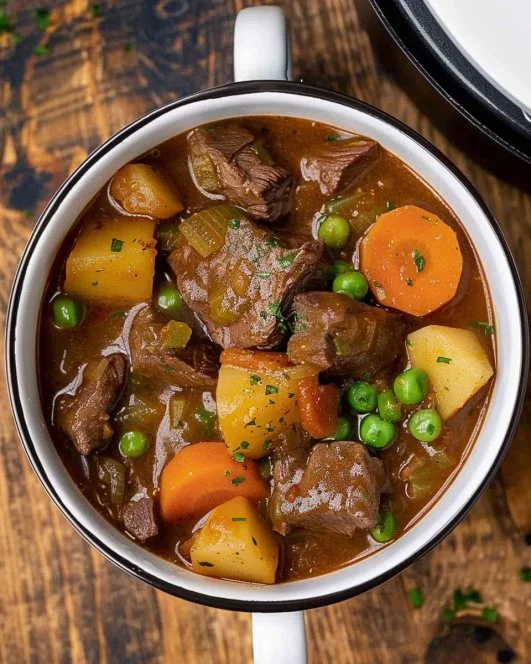 Instant Pot Beef Stew in Serving Bowl | Instant Pot Beef Stew Recipe, Homemade Beef Stew, Beef Stew Recipe 2 Instant Pot beef stew served in a bowl with fresh ingredients