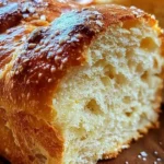 Freshly baked air fryer bread on a wooden cutting board