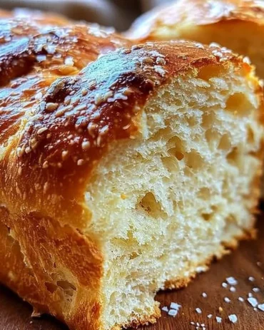 Freshly baked air fryer bread on a wooden cutting board