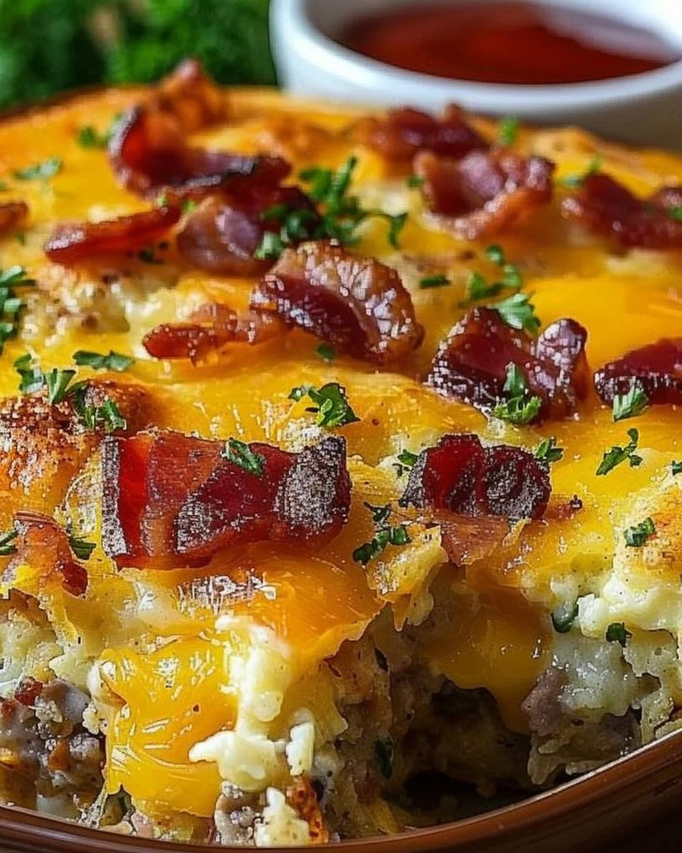 Crack Breakfast Casserole 2 Delicious Crack Breakfast Casserole with eggs, bacon, and cheese baked to perfection.